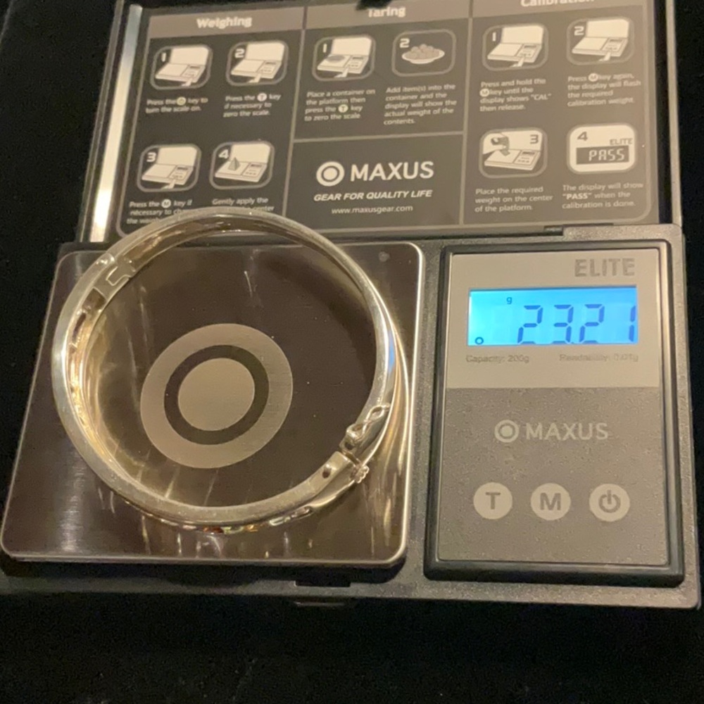 Multi Gemstone Hinged 925 Silver Bangle - image 6